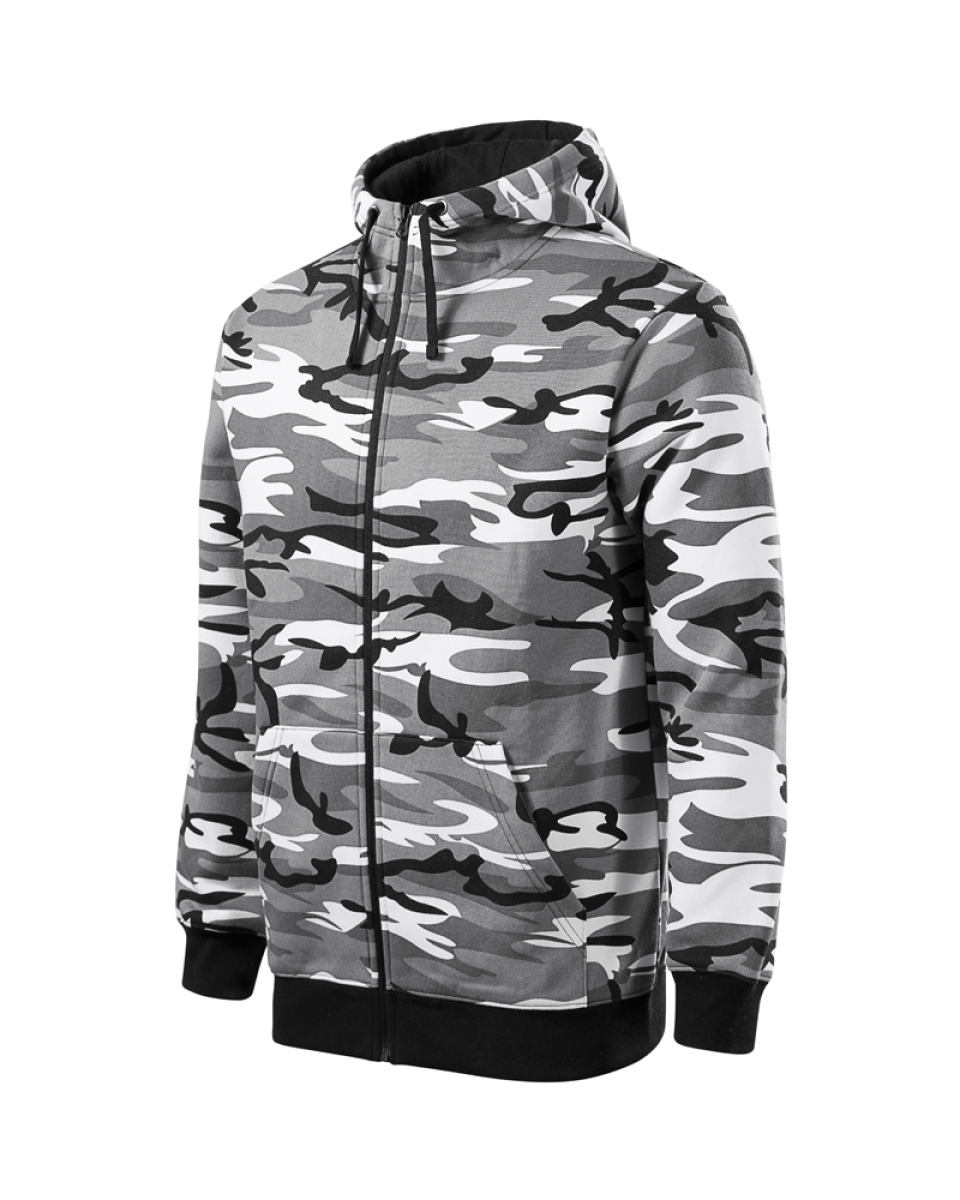 Levně ESHOP - Mikina pánská Camo Zipper - S-XXL - camouflage gray