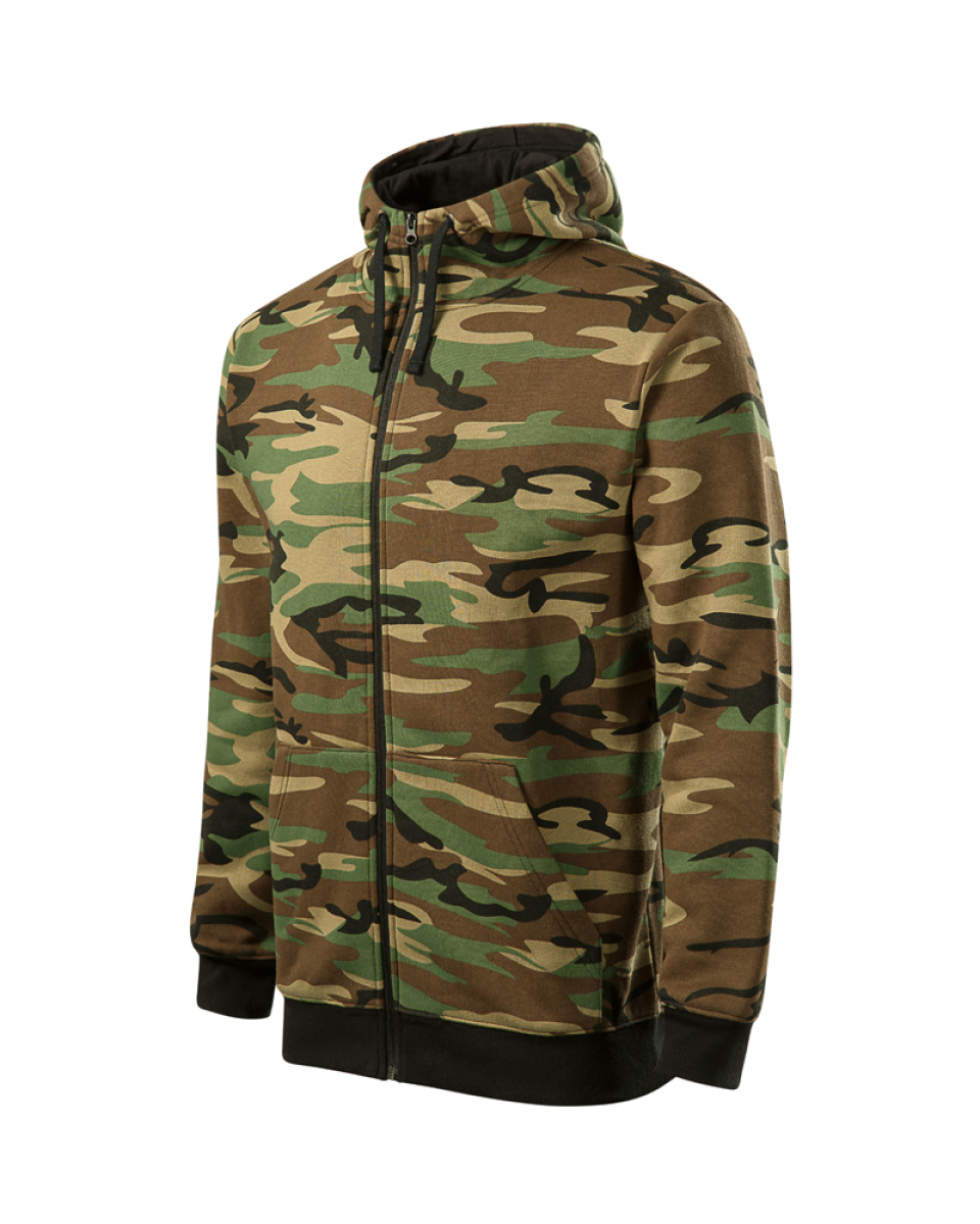 Levně ESHOP - Mikina pánská Camo Zipper - S-XXL - camouflage brown