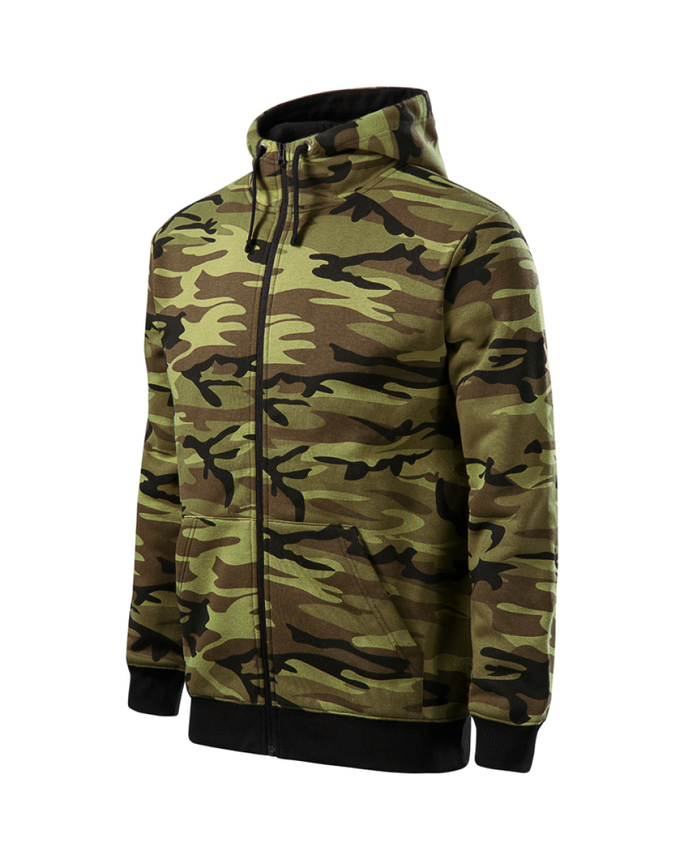 Levně ESHOP - Mikina pánská Camo Zipper - S-XXL - camouflage green
