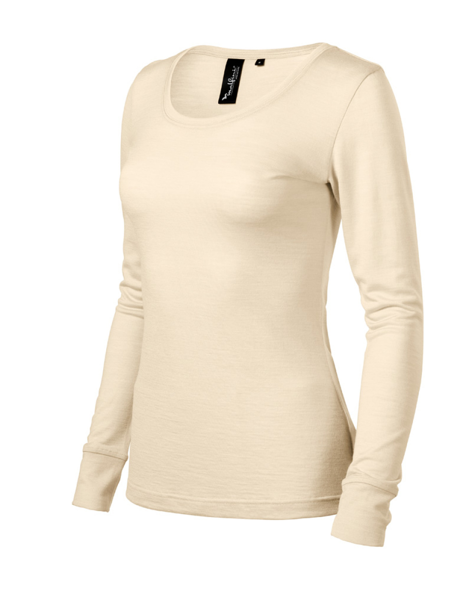 Levně Triko dámské MERINO RISE LS, S-XXL - mandlová