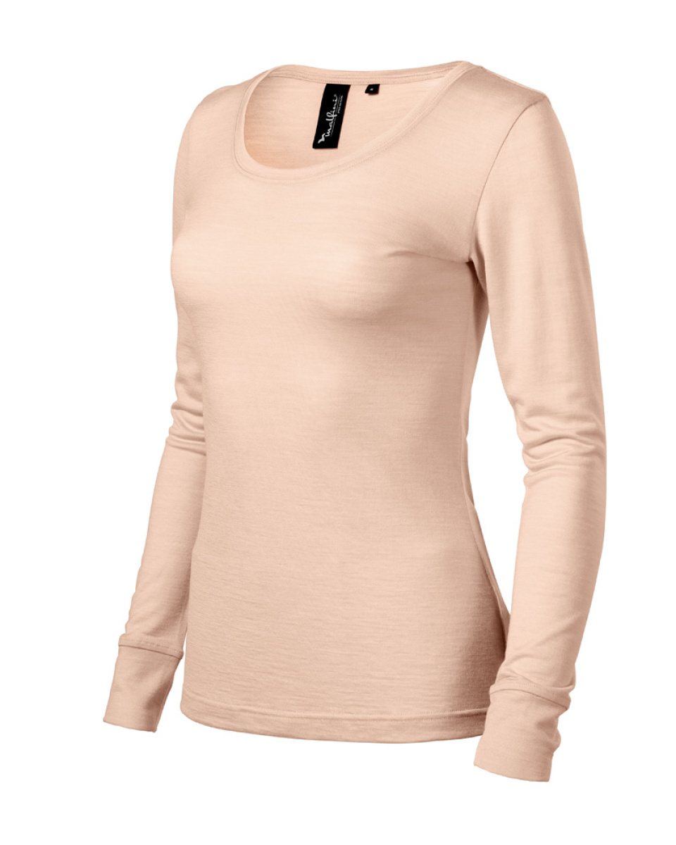 Levně Triko dámské MERINO RISE LS, S-XXL - cameo