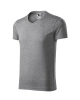 Tričko Slim Fit V-neck pánské - tmavě šedý melír