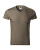 Triko Slim Fit V-neck pánské - army