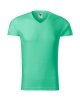 Triko Slim Fit V-neck pánské - mátové