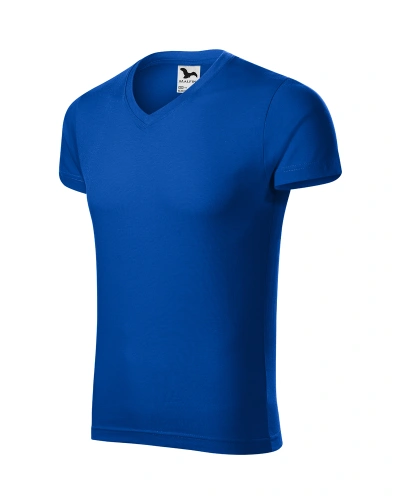 Tričko Slim Fit V-neck pánské - královská modrá