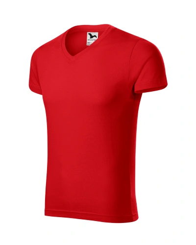 Tričko Slim Fit V-neck pánské - červená