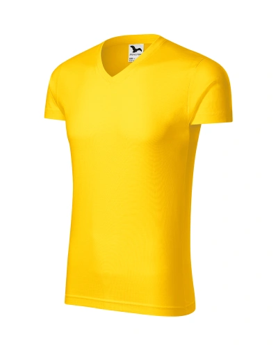 Tričko Slim Fit V-neck pánské - žlutá
