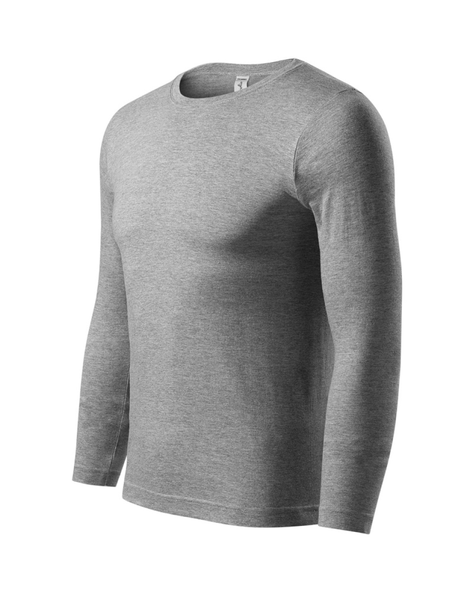 Levně E-SHOP - Unisexové tričko PROGRESS LS - tmavě šedý melír