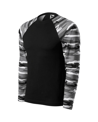 Unisexové tričko CAMOUFLAGE LS - camouflage gray