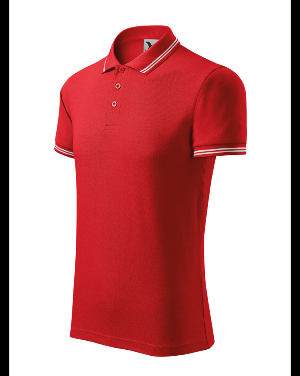 Levně ESHOP - POLOKOŠILE PÁNSKÁ URBAN 219 - S-XXL - červeno/bílá