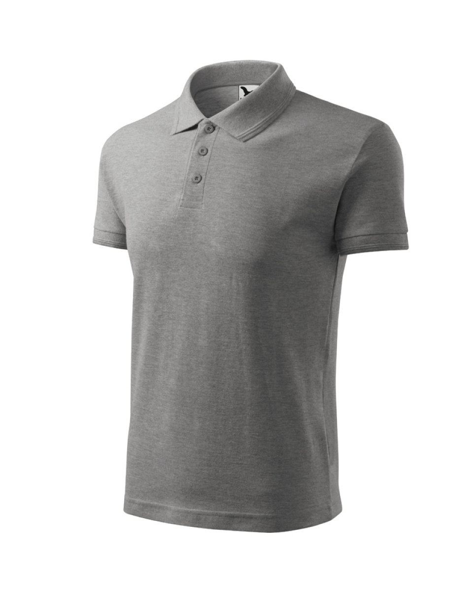 Levně ESHOP - Polokošile Pique Polo 203 - tmavě šedý melír