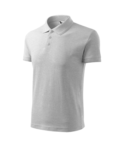 Pánská polokošile PIQUE POLO - světle šedý melír
