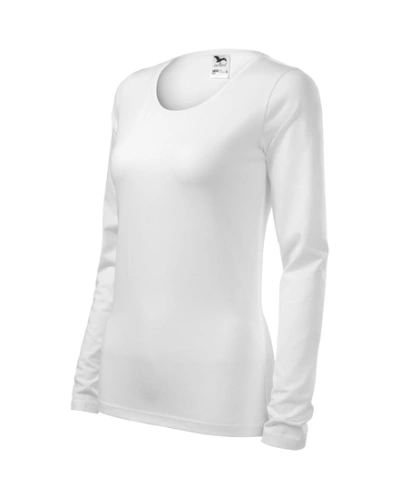 Dámské tričko SLIM, dlouhý rukáv - bílé