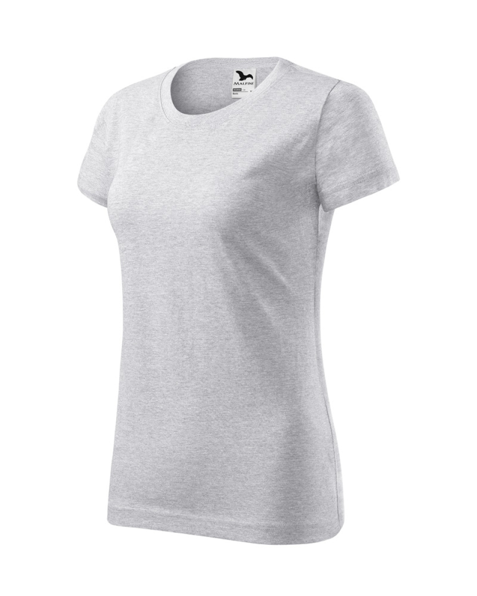 Levně Triko dámské Basic 134 - XS-XXL - světle šedý melír
