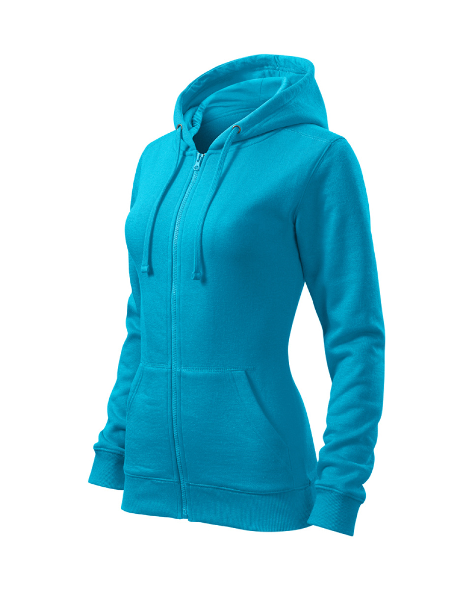 Levně Mikina dámská Trendy Zipper 411 - XS-XXL - tyrkysová