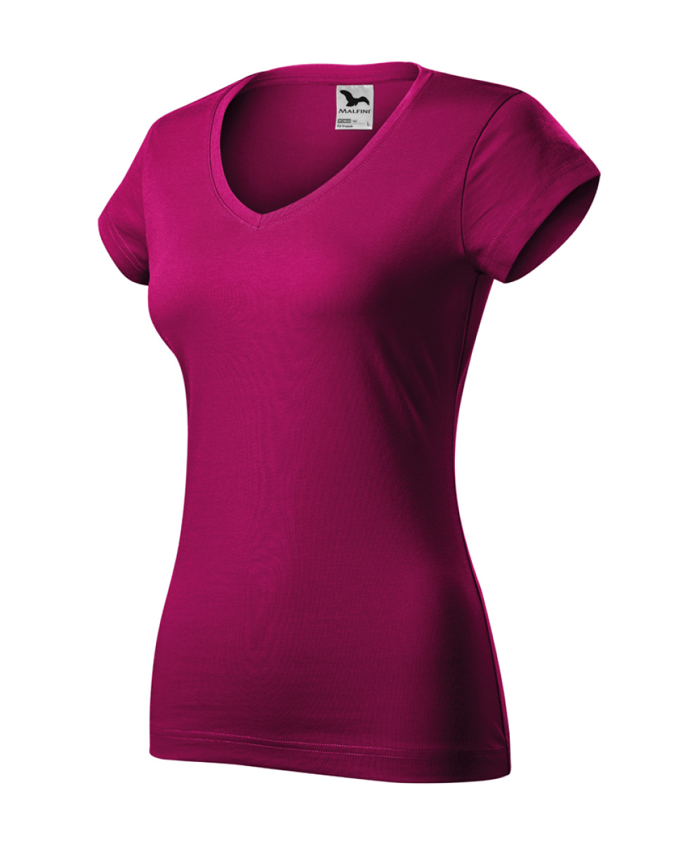 Levně Triko dámské FIT V-NECK 162 - XS-XXL - fuchsia red