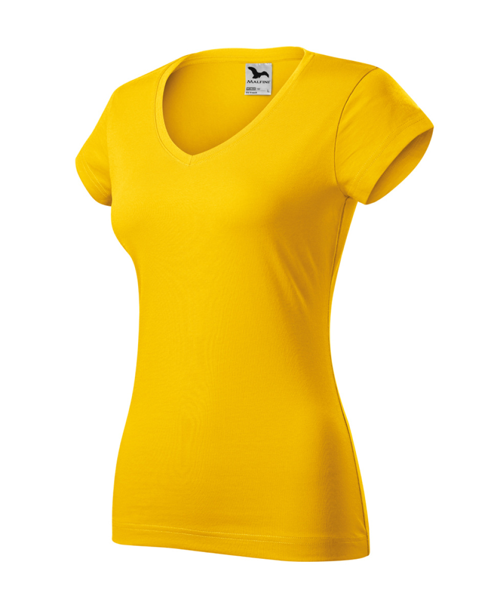 Levně Tričko dámské FIT V-NECK 162 - XS-XXL - žlutá
