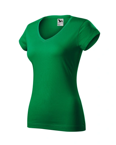 Triko dámské FIT V-NECK 162, středně zelená