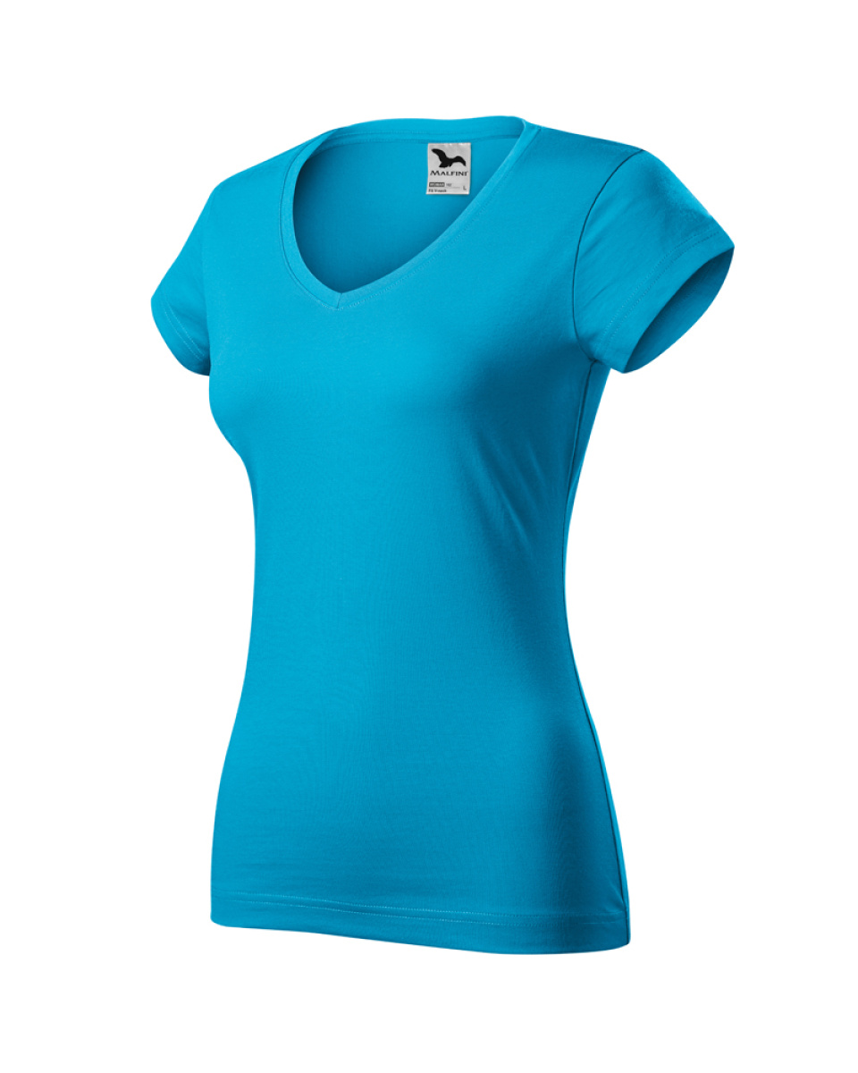 Levně Triko dámské FIT V-NECK 162 - XS-XXL - tyrkysová