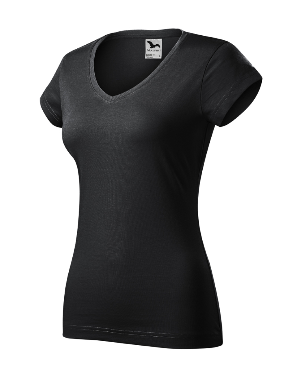 Levně Tričko dámské FIT V-NECK 162 - XS-XXL - ebony grey