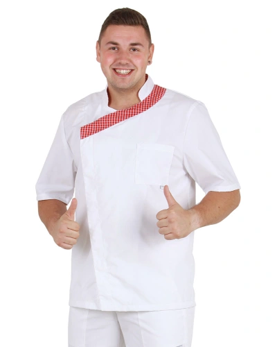 Pánský kuchařský rondon, bílo-červený Pánský kuchařský rondon, bílo-červený