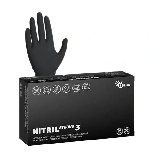 Nitrilové rukavice NITRIL STRONG3, 100 ks, černé Nitrilové rukavice NITRIL STRONG3, 100 ks, černé