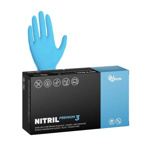 Nitrilové rukavice NITRIL PREMIUM3, modré Nitrilové rukavice NITRIL PREMIUM3, modré