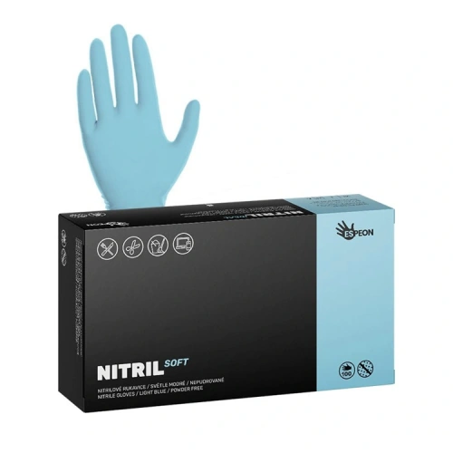 Nitrilové rukavice NITRIL SOFT/IDEAL, 100 ks, světle modré Nitrilové rukavice NITRIL SOFT/IDEAL, 100 ks, světle modré