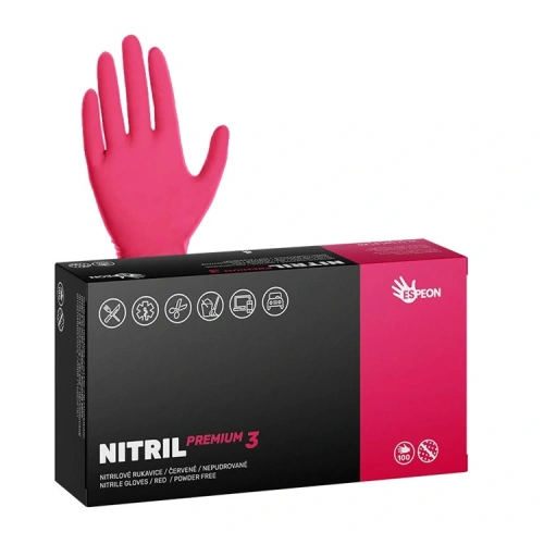 Nitrilové rukavice NITRIL PREMIUM3, červené Nitrilové rukavice NITRIL PREMIUM3, červené