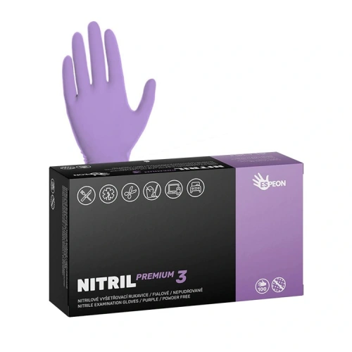 Nitrilové rukavice NITRIL PREMIUM3, 100 ks, fialové Nitrilové rukavice NITRIL PREMIUM3, 100 ks, fialové