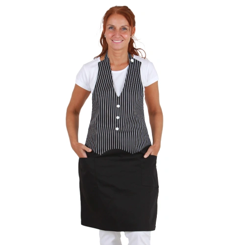 Zástěra s vestičkou 0060, černá Zástěra s vestičkou 0060, černá