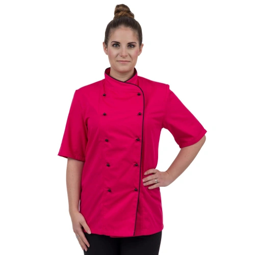 Dámský kuchařský rondon, krátký rukáv, růžový Dámský kuchařský rondon, krátký rukáv, růžový