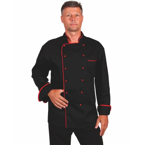 Pánský kuchařský rondon, dvouřadý, černý Pánský kuchařský rondon, dvouřadý, černý